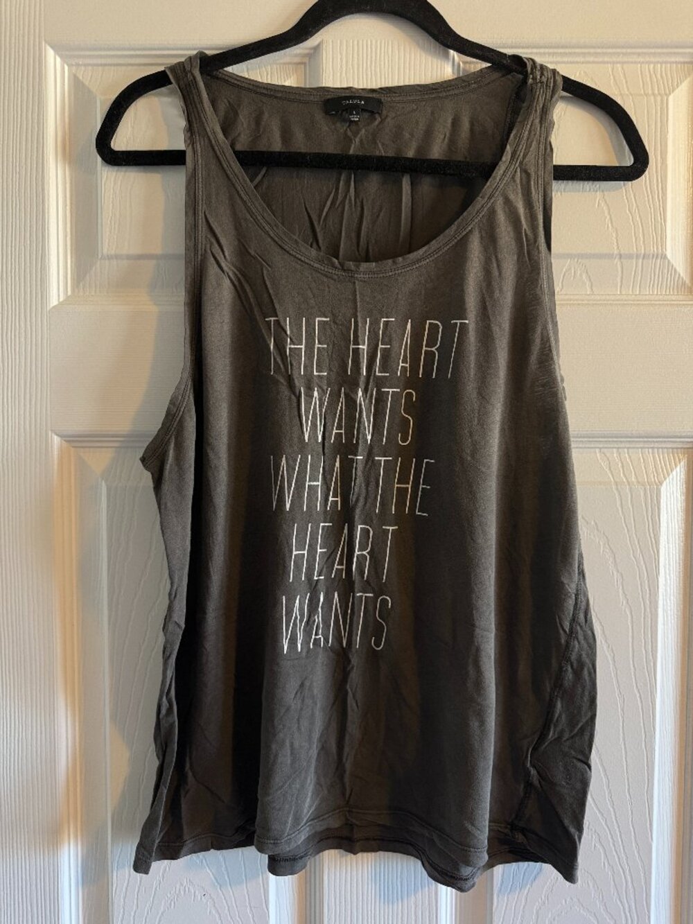 Aritzia Talula L Grey Graphic Tank Top Size Large